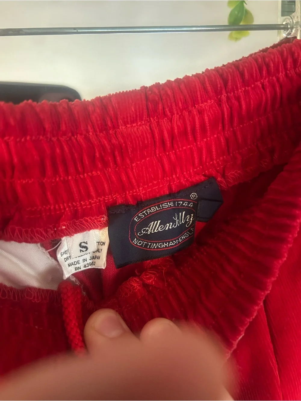 Vintage Japanese Red corduroy Elastic-Waist Pants